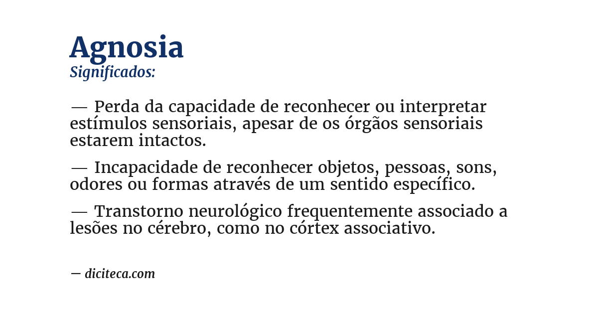 Significado de agnosia