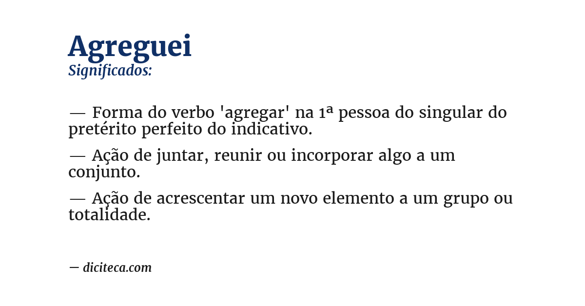Significado de agreguei