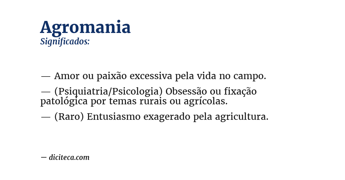 Significado de agromania
