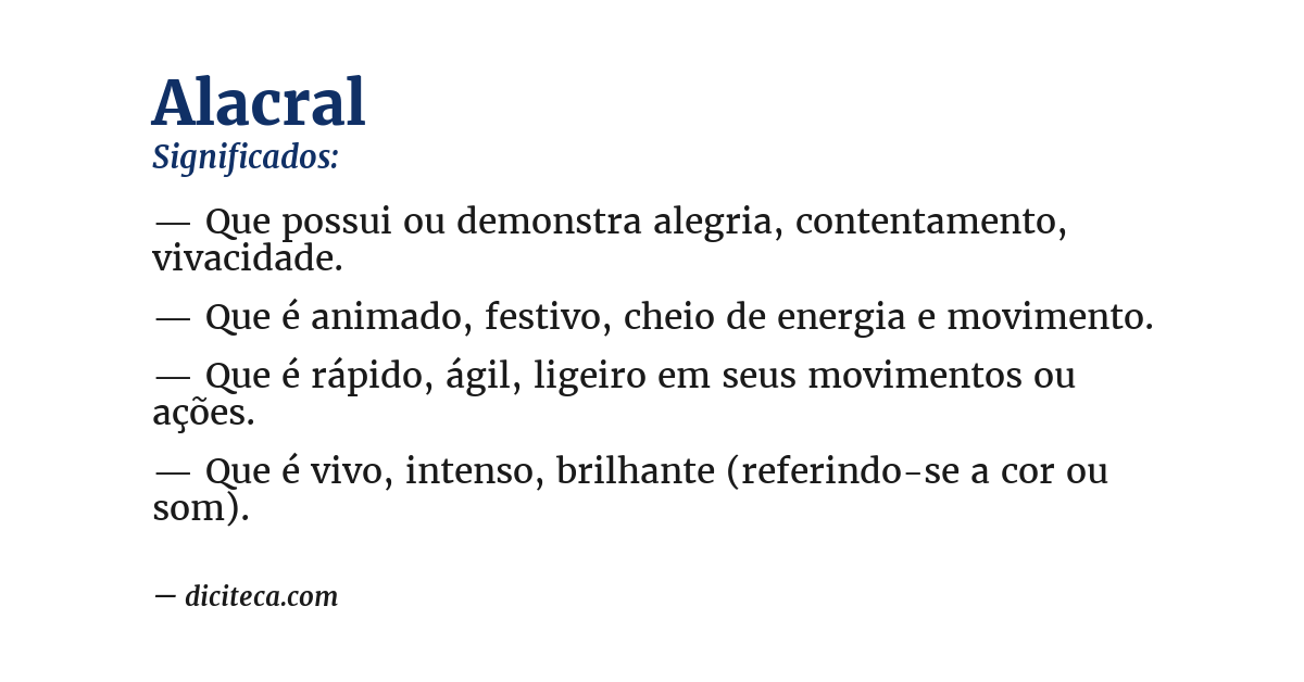 Significado de alacral