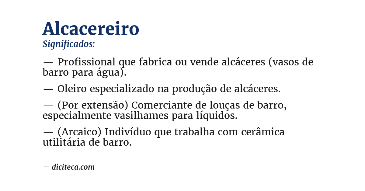Significado de alcacereiro