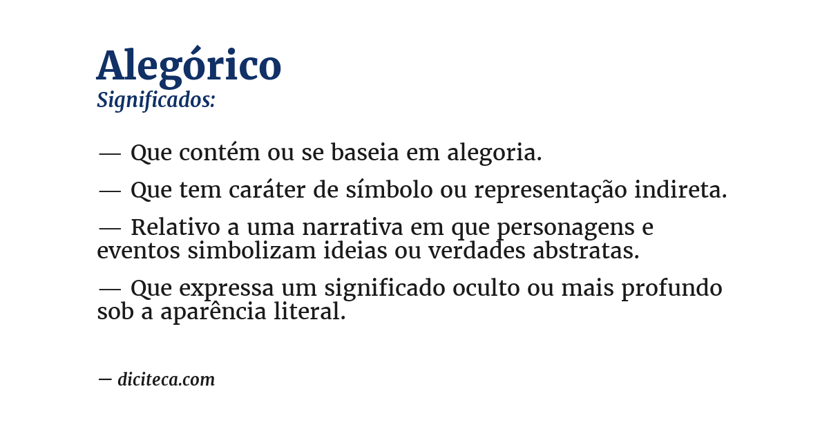 Significado de alegórico