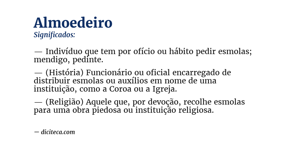 Significado de almoedeiro