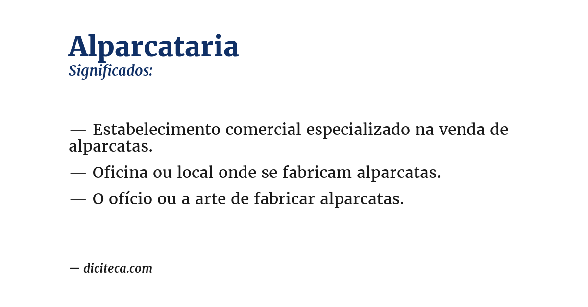 Significado de alparcataria