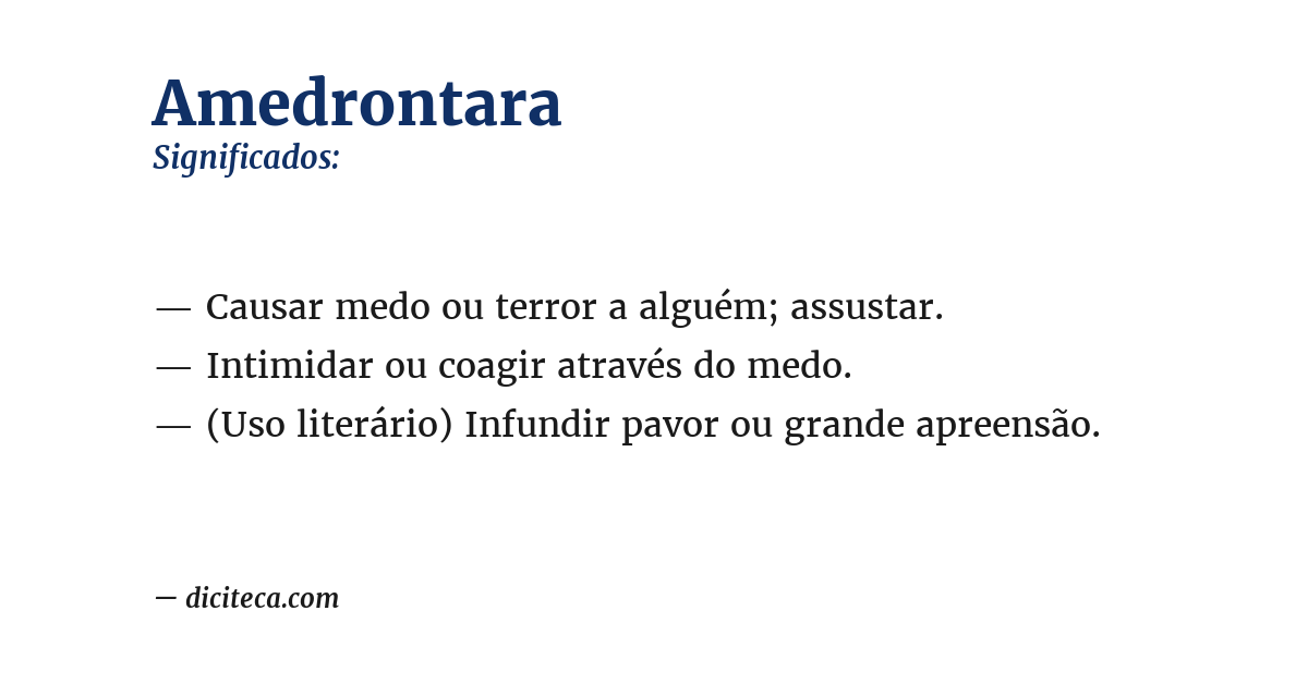 Significado de amedrontara