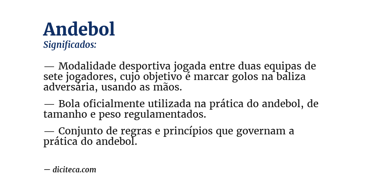Significado de andebol