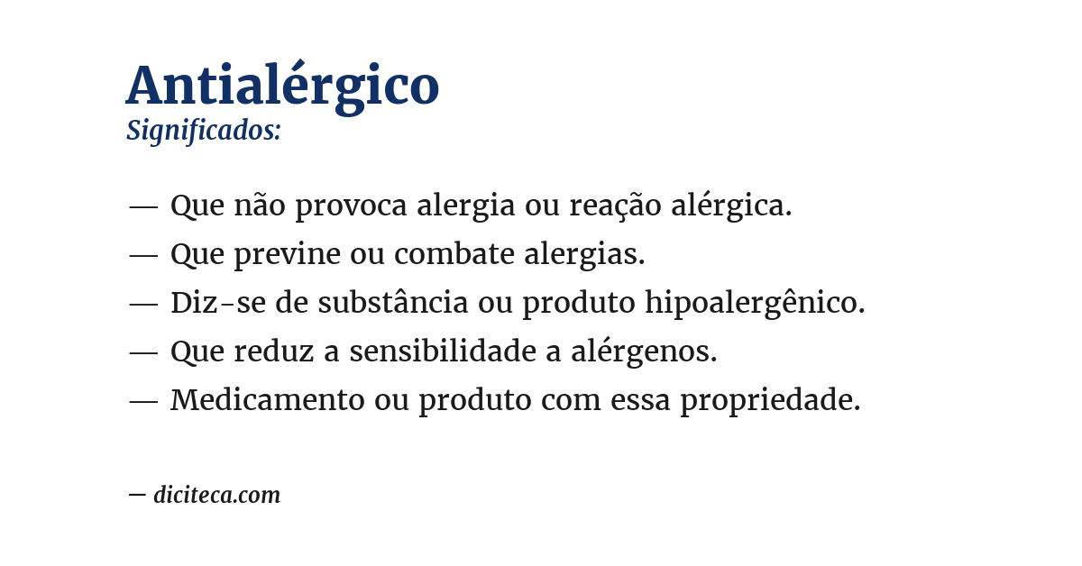 Significado de antialérgico