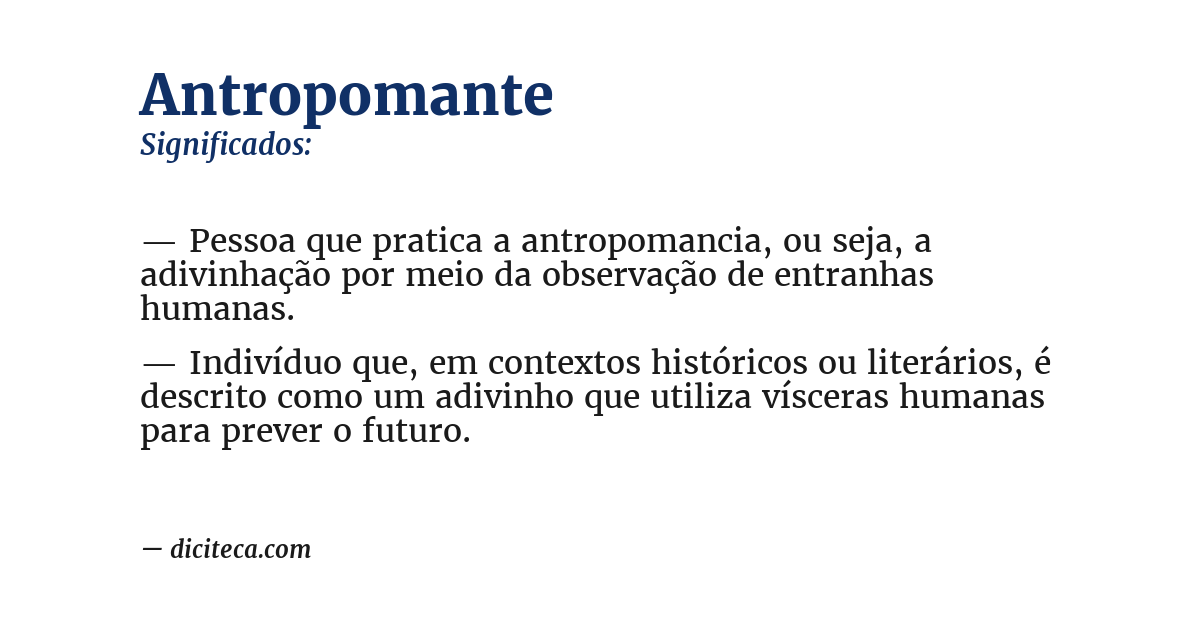 Significado de antropomante