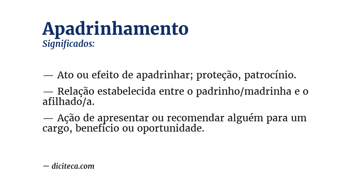 Significado de apadrinhamento