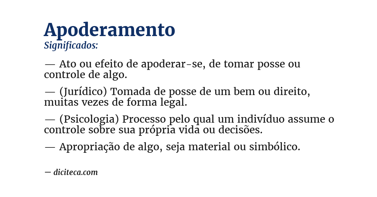 Significado de apoderamento