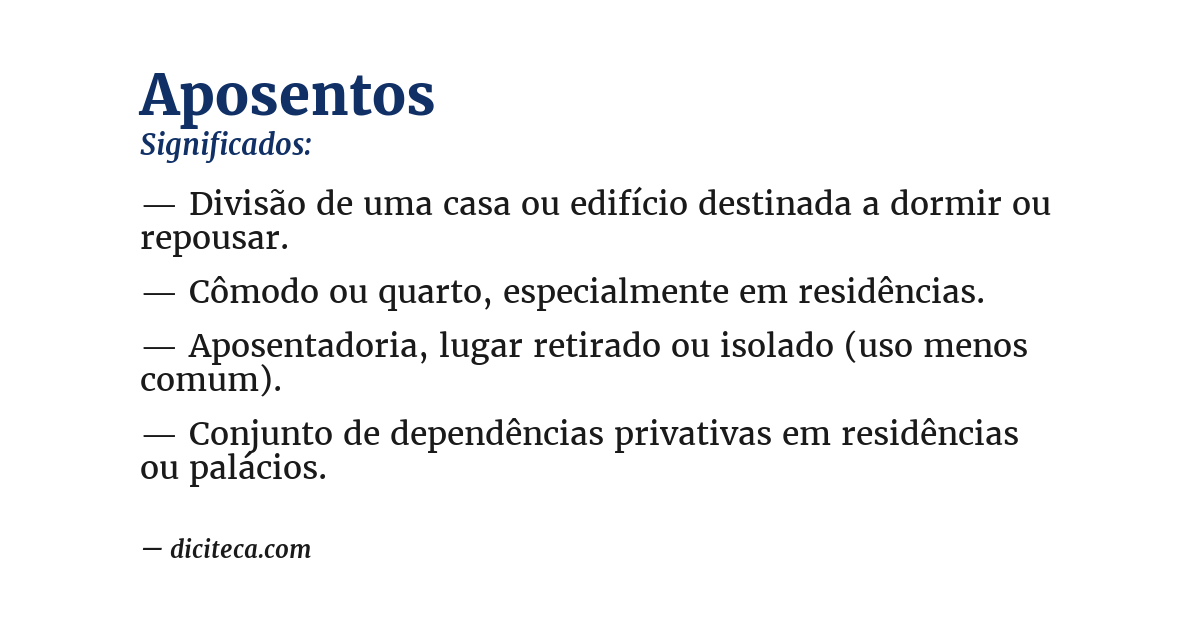 Significado de aposentos