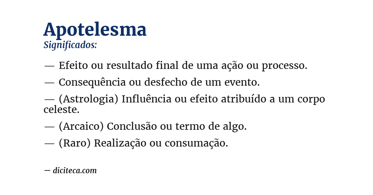 Significado de apotelesma