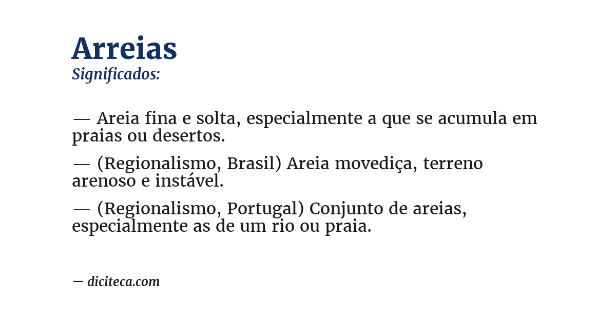 Significado de arreias
