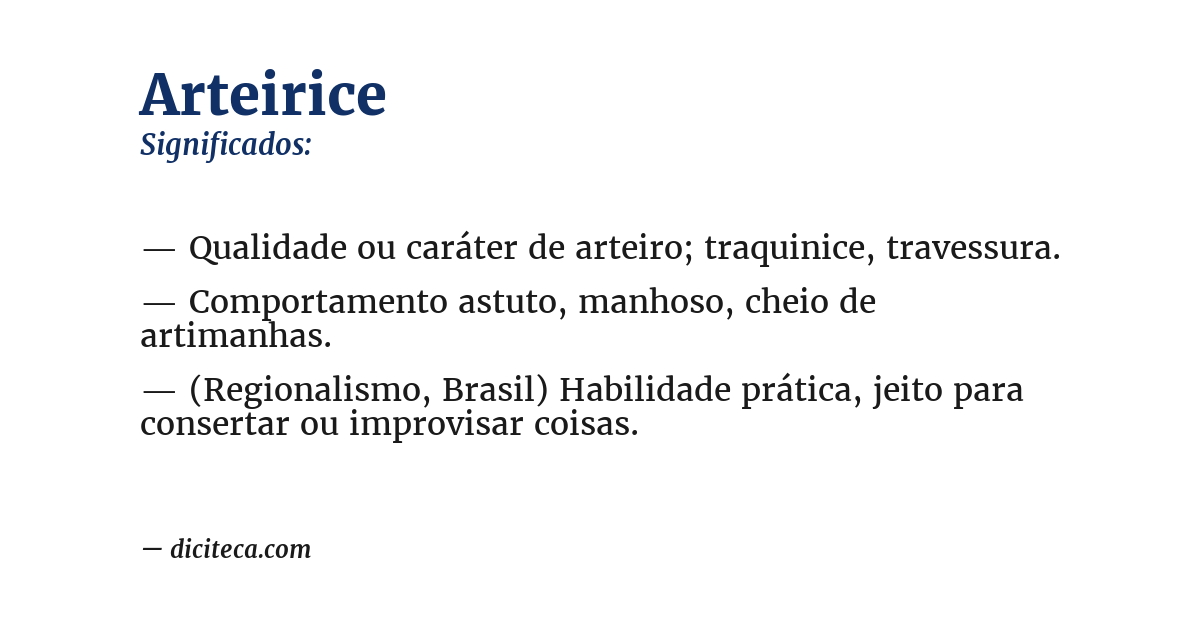 Significado de arteirice