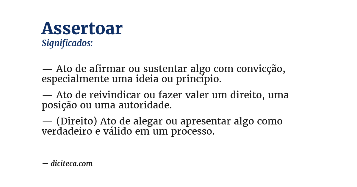 Significado de assertoar