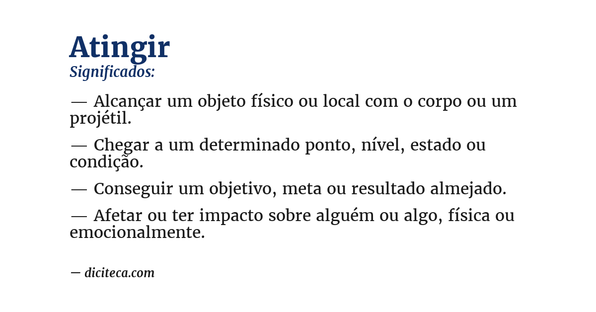 Significado de atingir