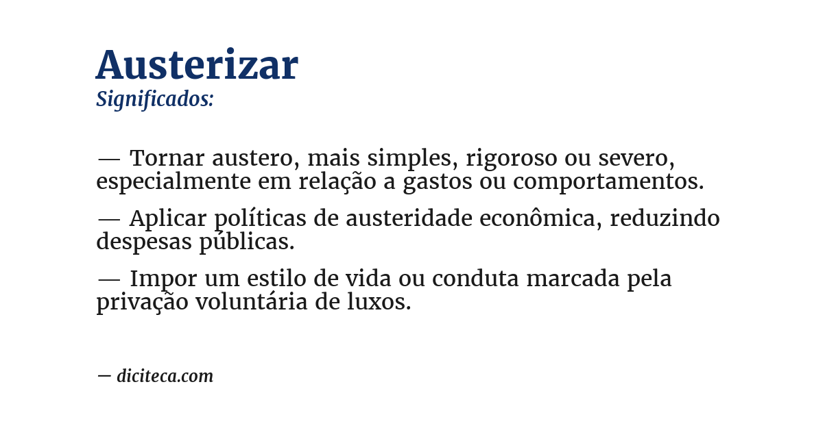Significado de austerizar