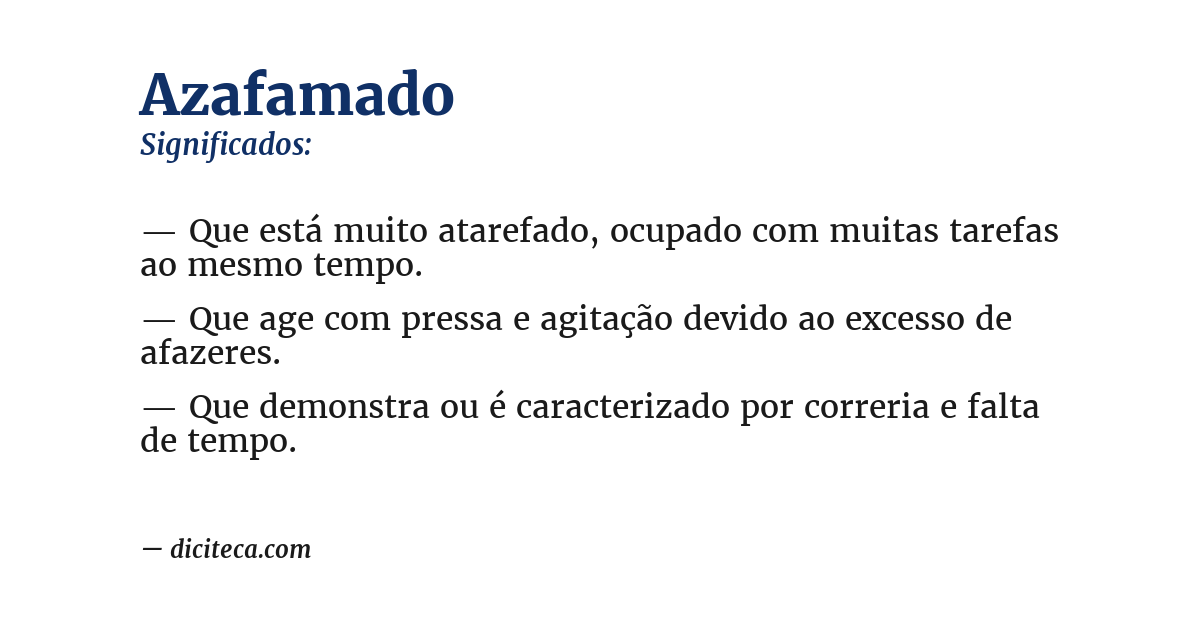 Significado de azafamado
