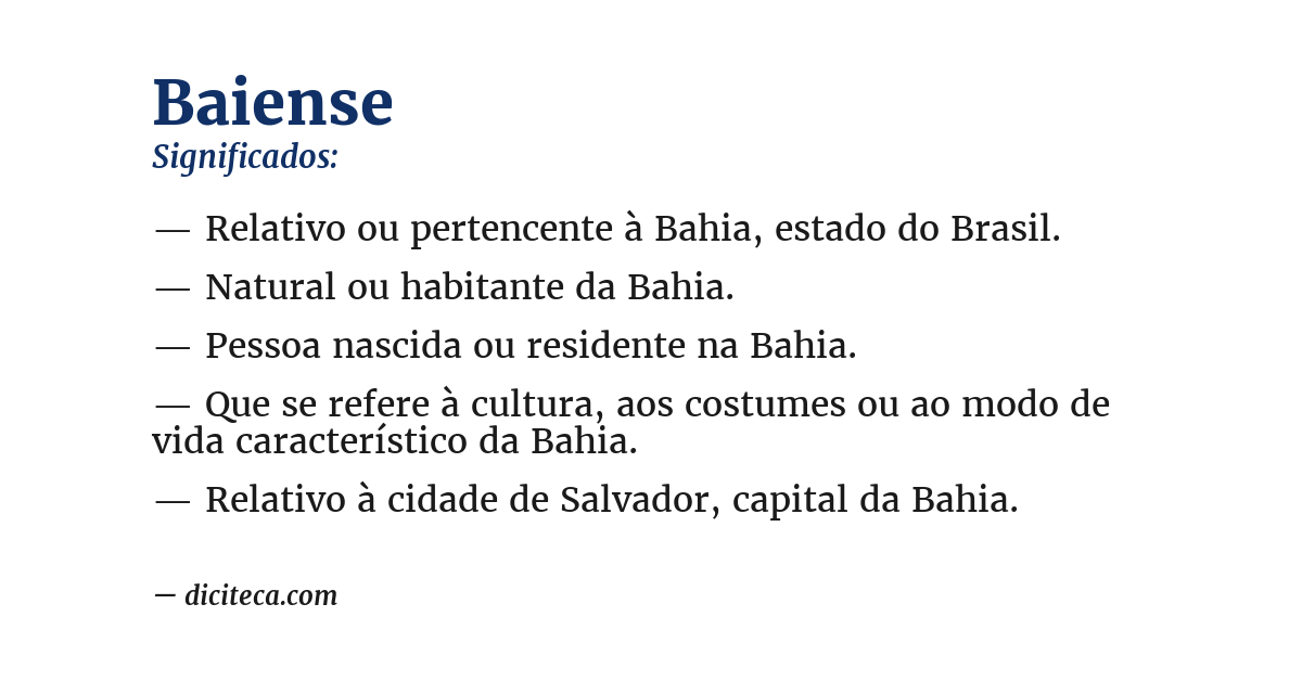 Significado de baiense
