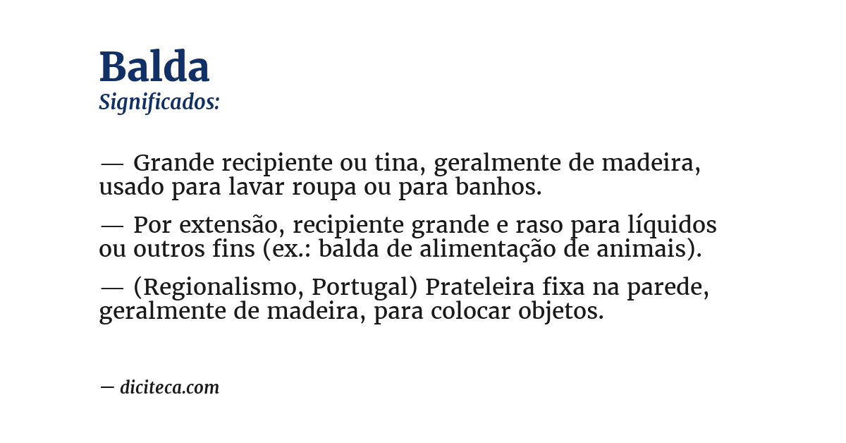 Significado de balda