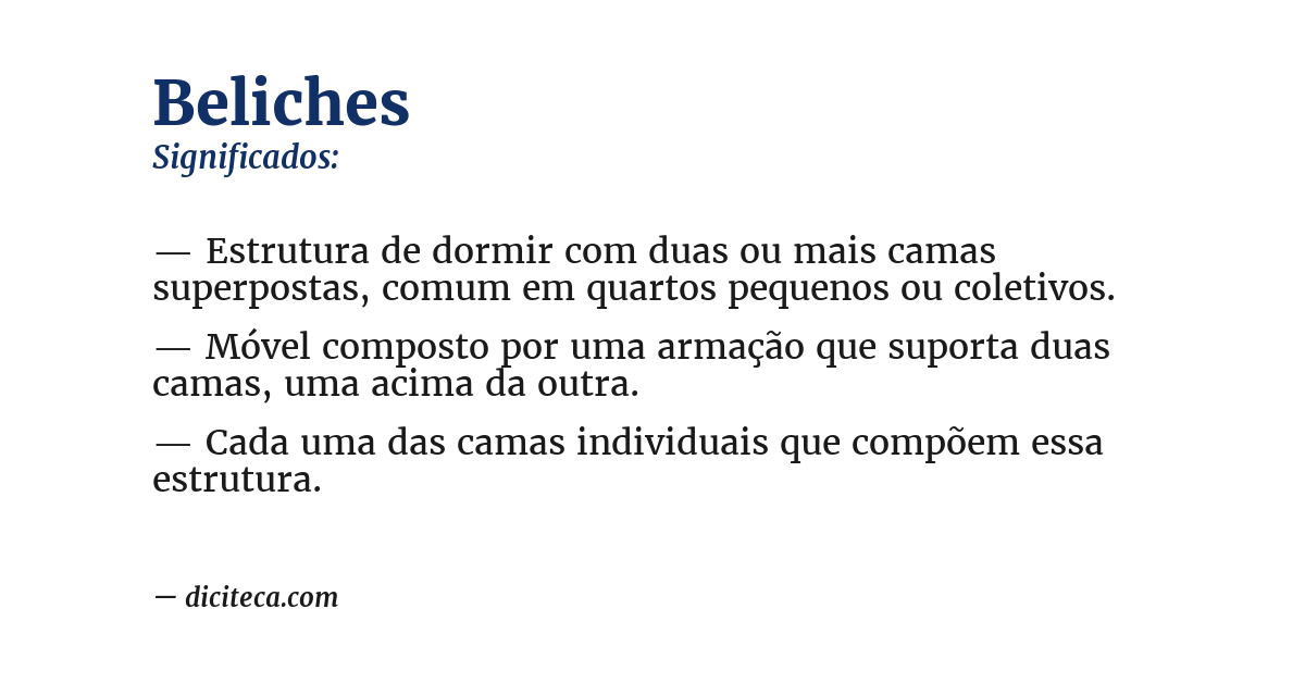 Significado de beliches