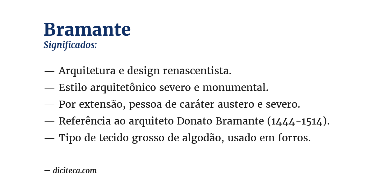 Significado de bramante