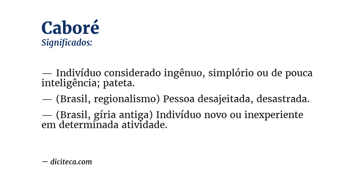 Significado de caboré