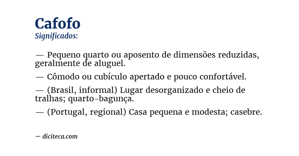 Significado de cafofo
