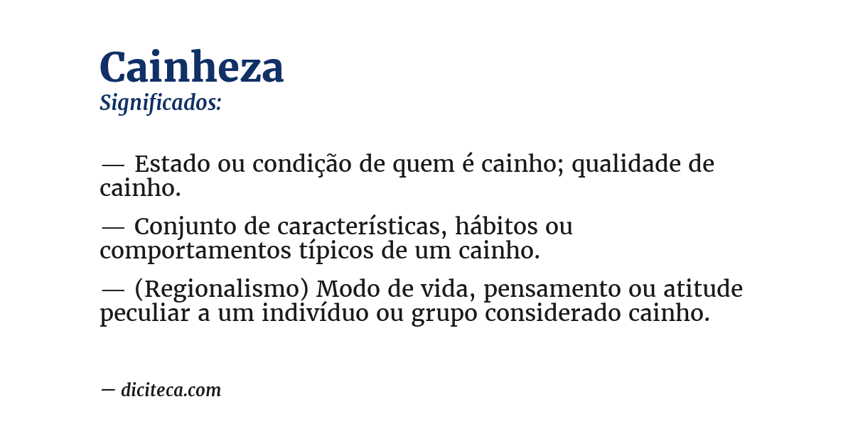 Significado de cainheza