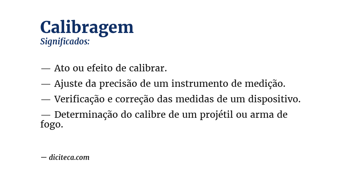 Significado de calibragem