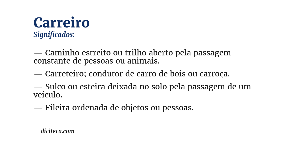 Significado de carreiro