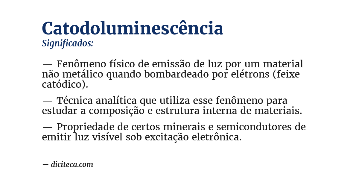 Significado de catodoluminescência