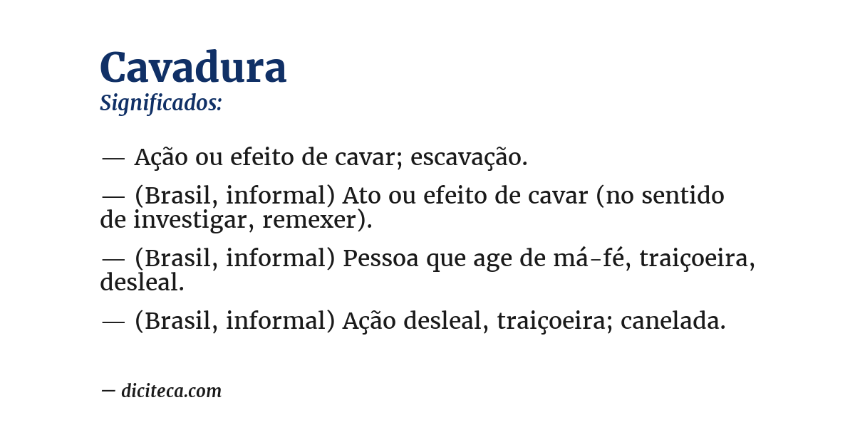 Significado de cavadura