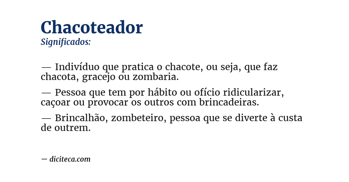 Significado de chacoteador