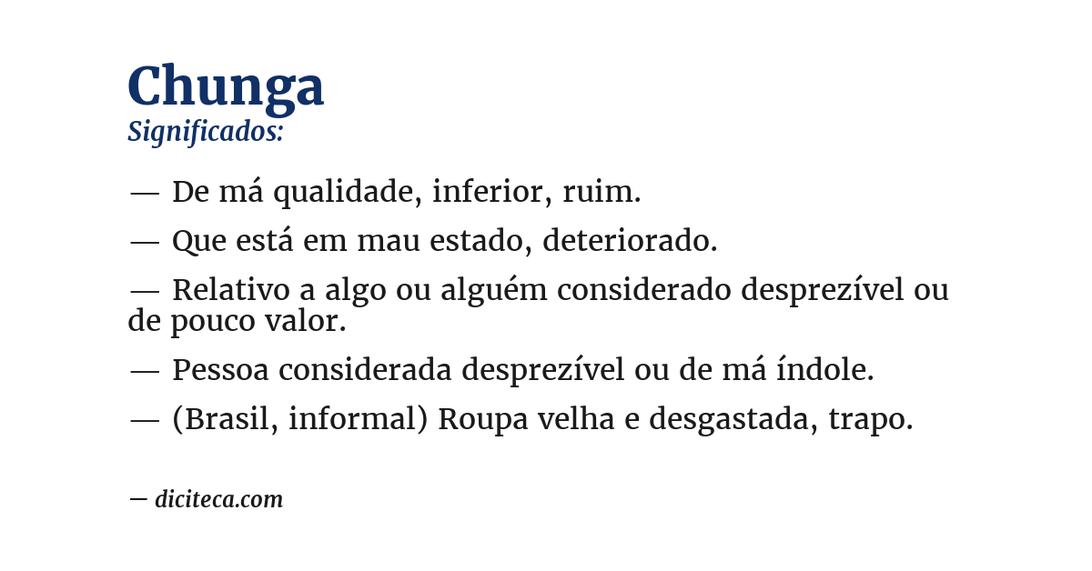 Significado de chunga