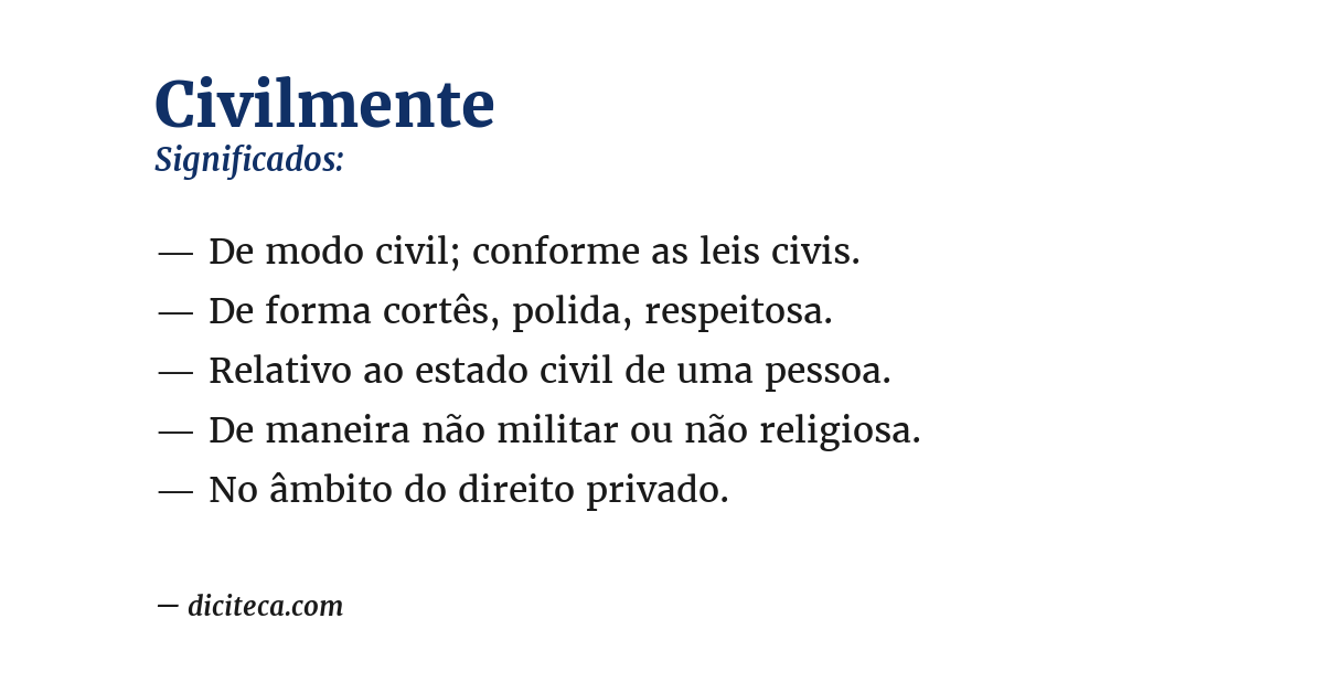 Significado de civilmente
