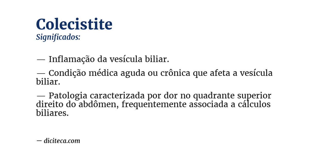Significado de colecistite