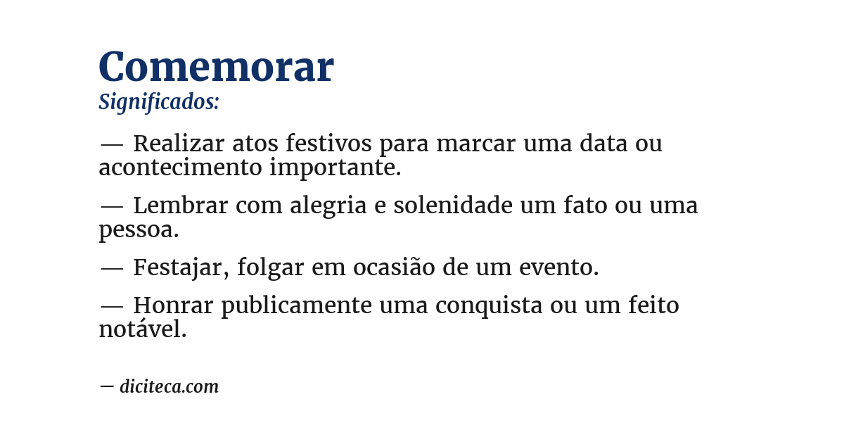 Significado de comemorar
