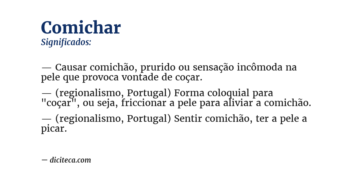 Significado de comichar