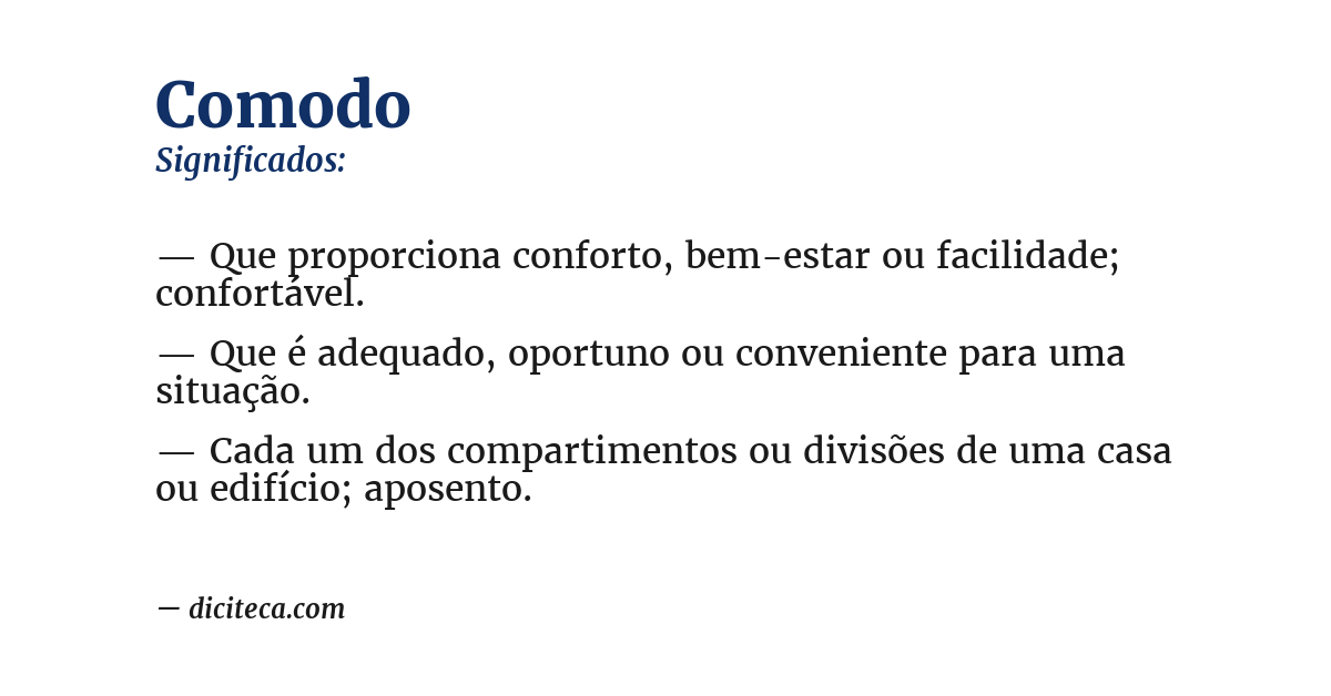 Significado de comodo