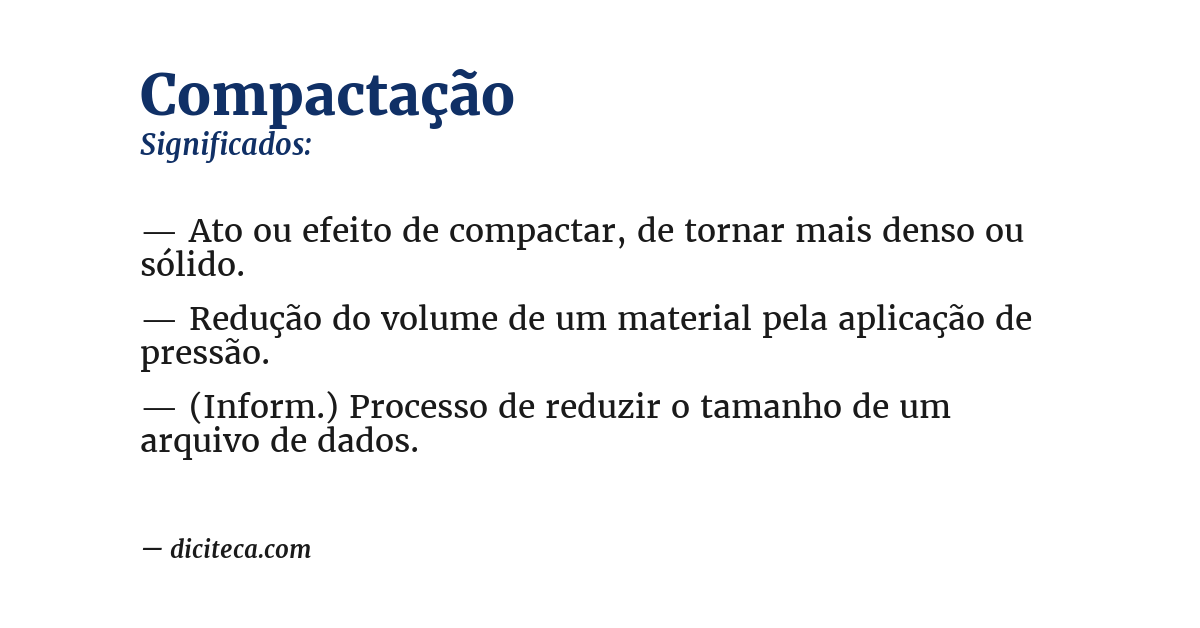 Significado de compactação