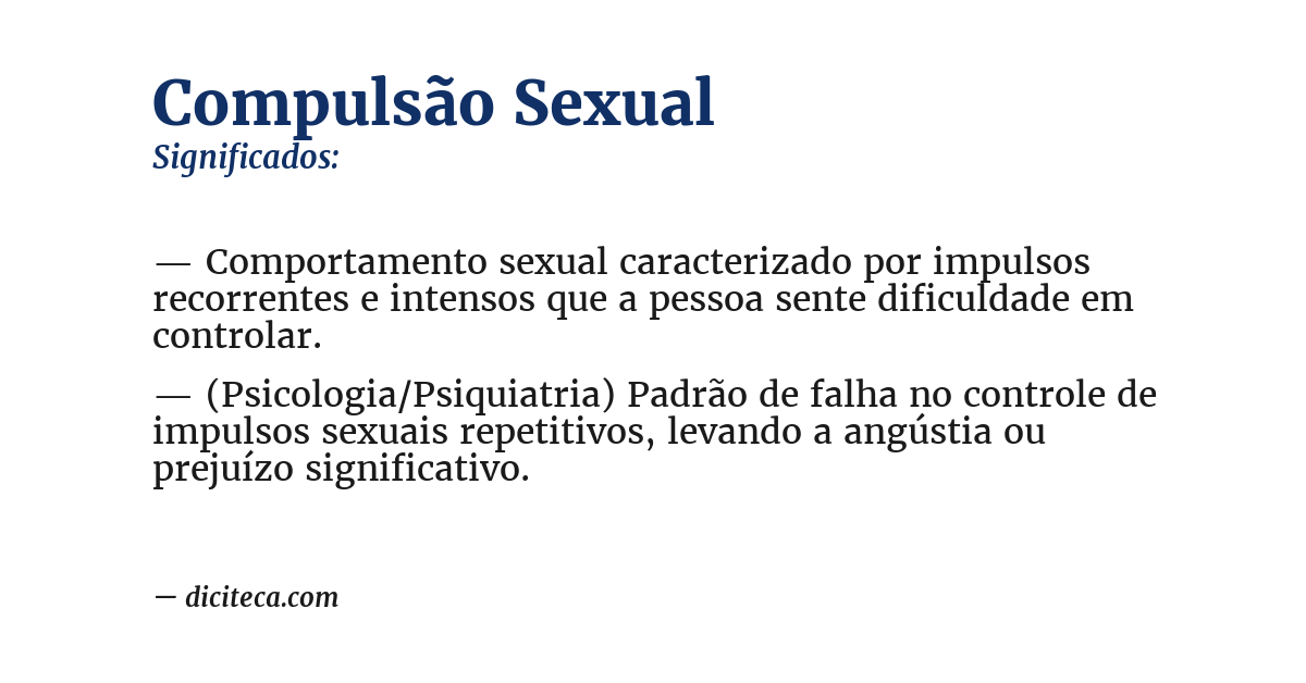 Significado de compulsão sexual