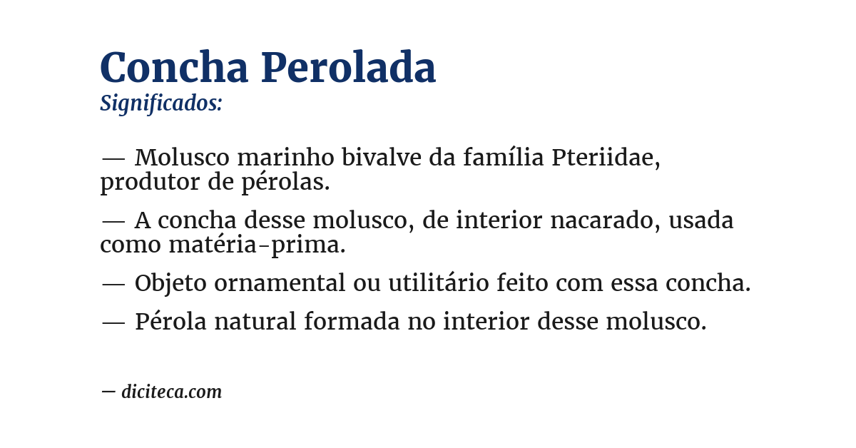 Significado de concha perolada