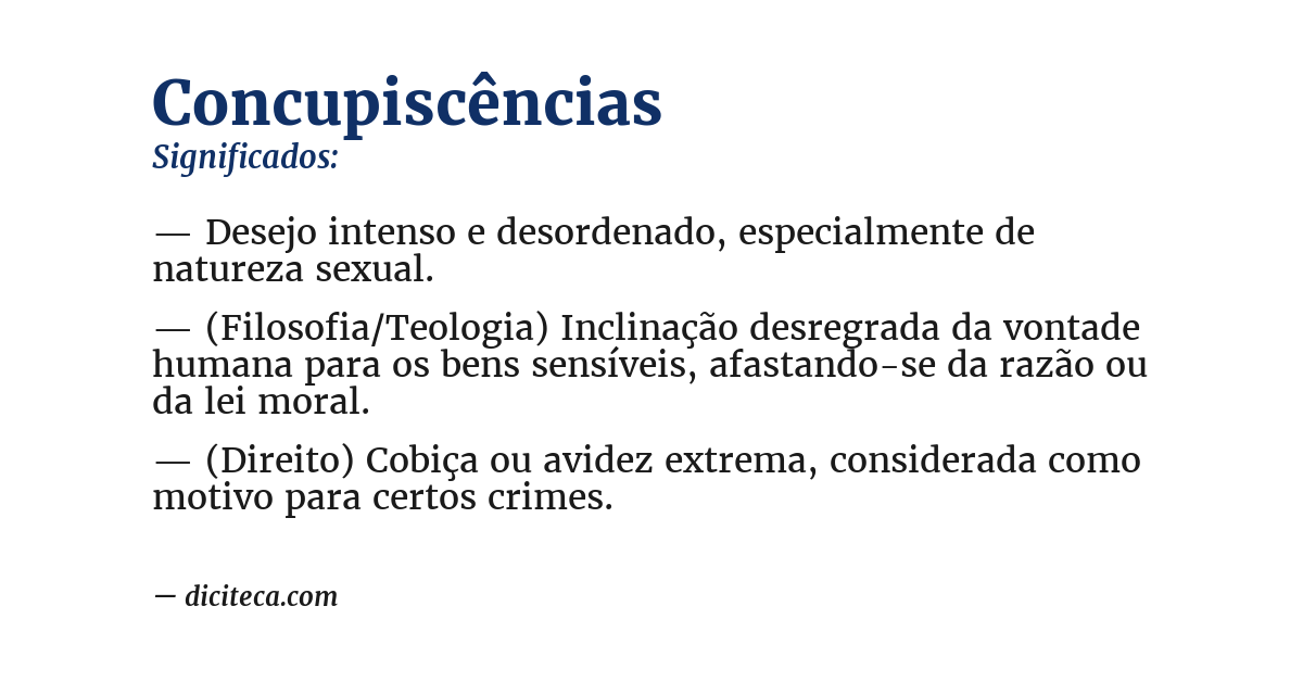 Significado de concupiscências