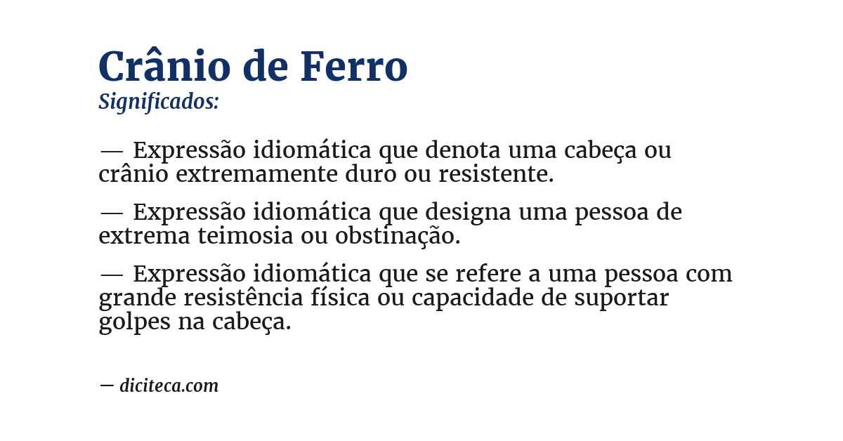 Significado de crânio de ferro