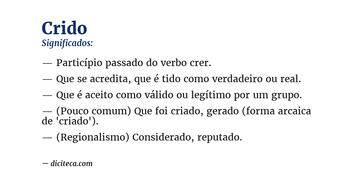 Significado de crido