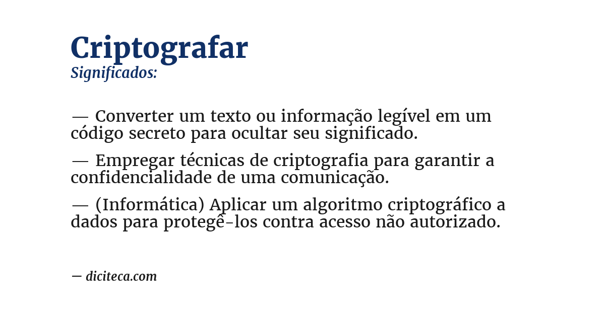 Significado de criptografar