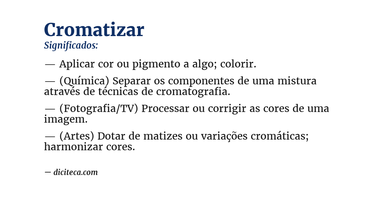 Significado de cromatizar
