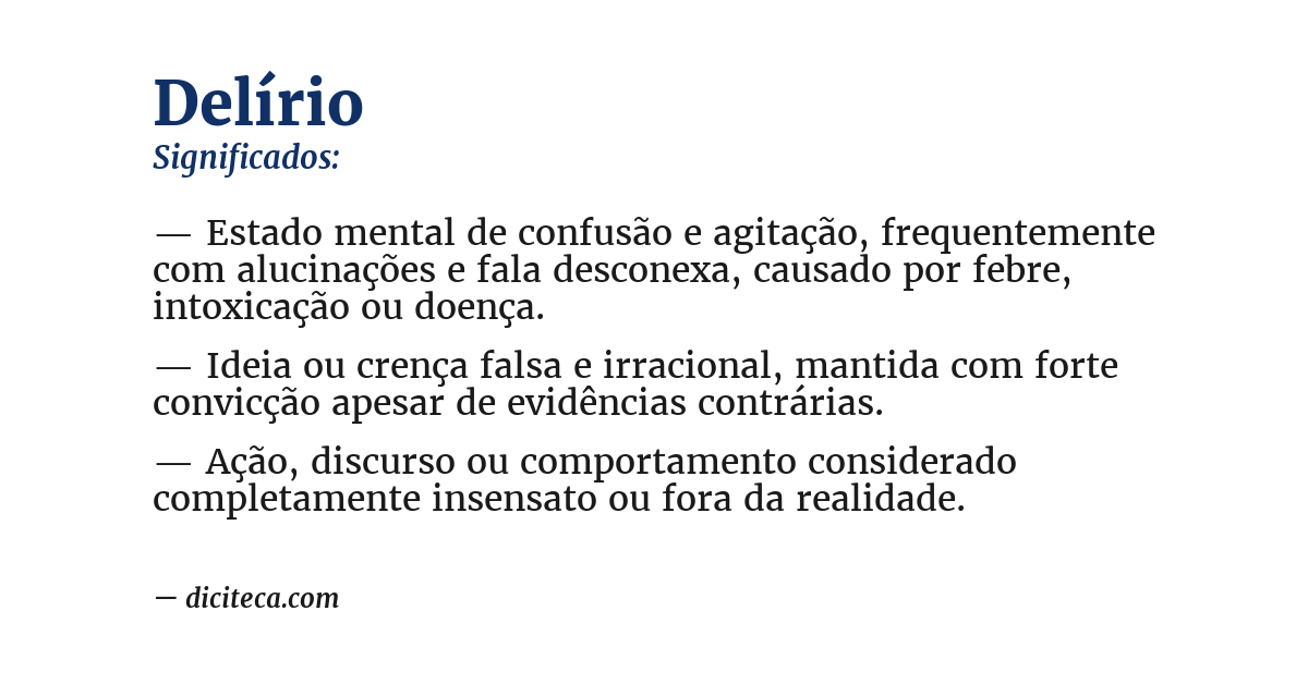 Significado de delírio