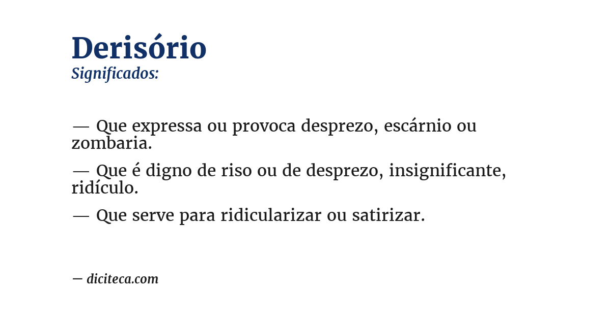 Significado de derisório